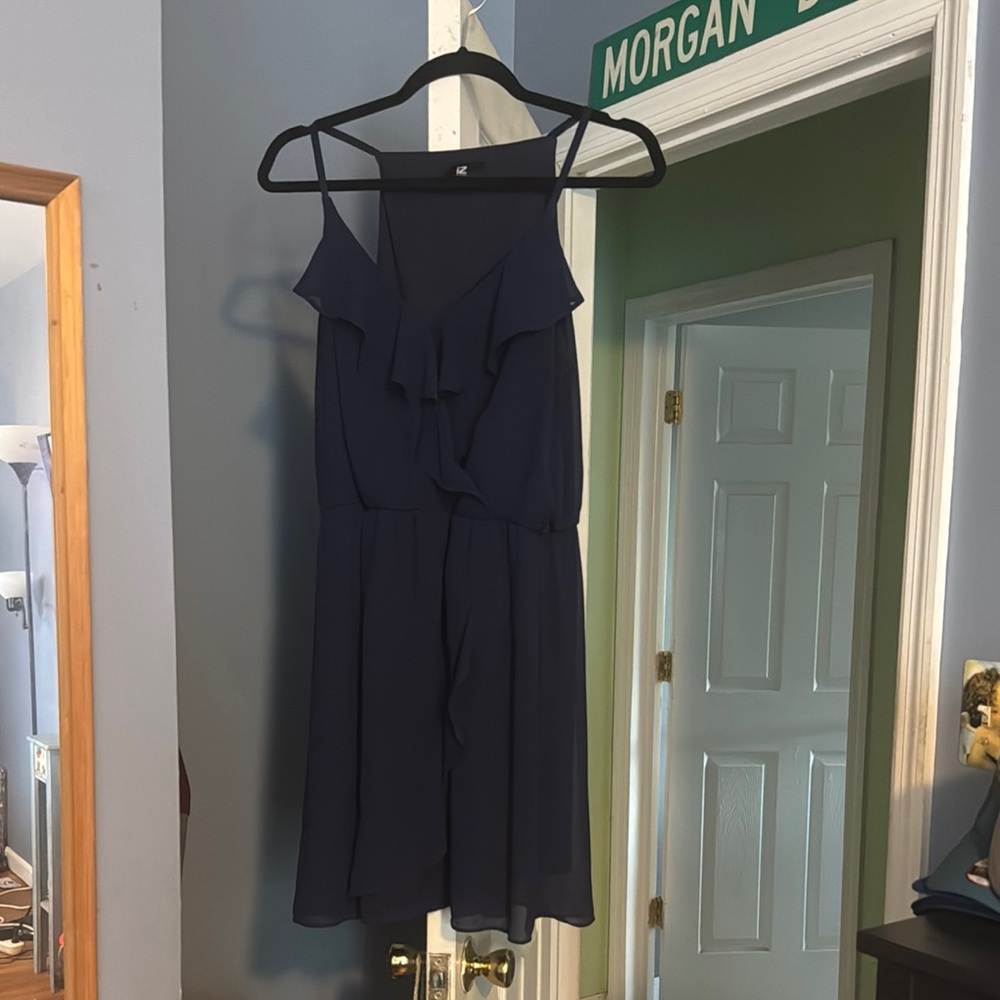 Navy Blue Ruffle Dress